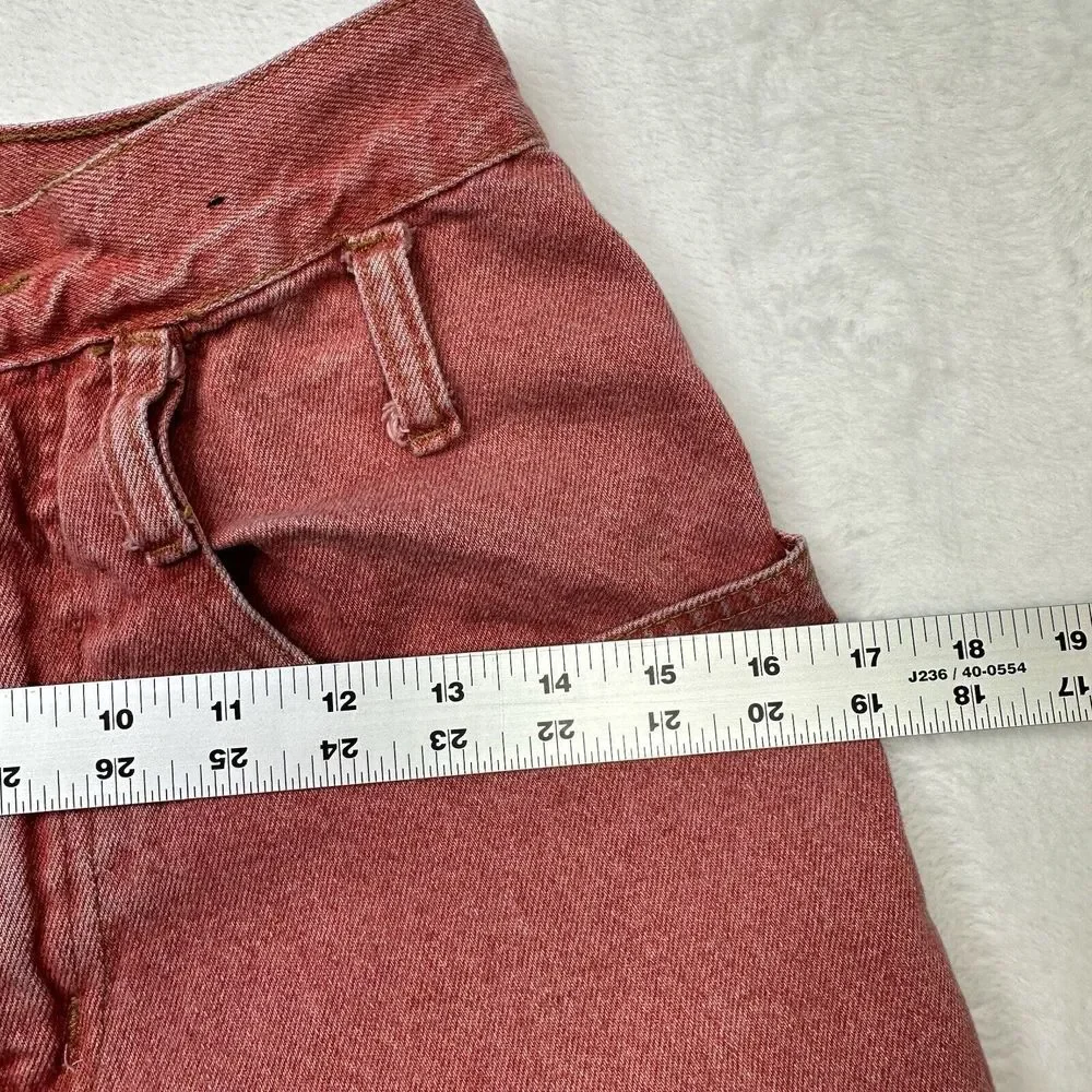 Steel Jeans Womens 5 XS Pink Salmon Vintage High Waist 90s 80s Tapered Retro USA